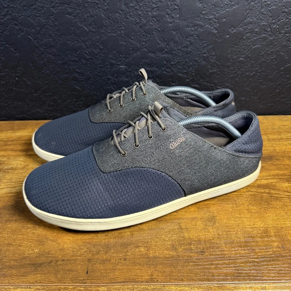 OluKai Nohea Moku‎ 10188-4K4K Blue Textile Boat Shoes Mens Size 10